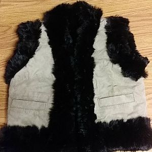 Authentic Suade And Rabbit Fur Vest Ladies Med